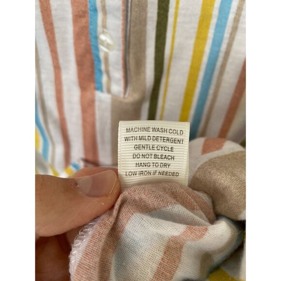 Eden & Olivia Womens Sleeveless Stripe Button-Back Blouse M Multicolor Polyester - Picture 4 of 7